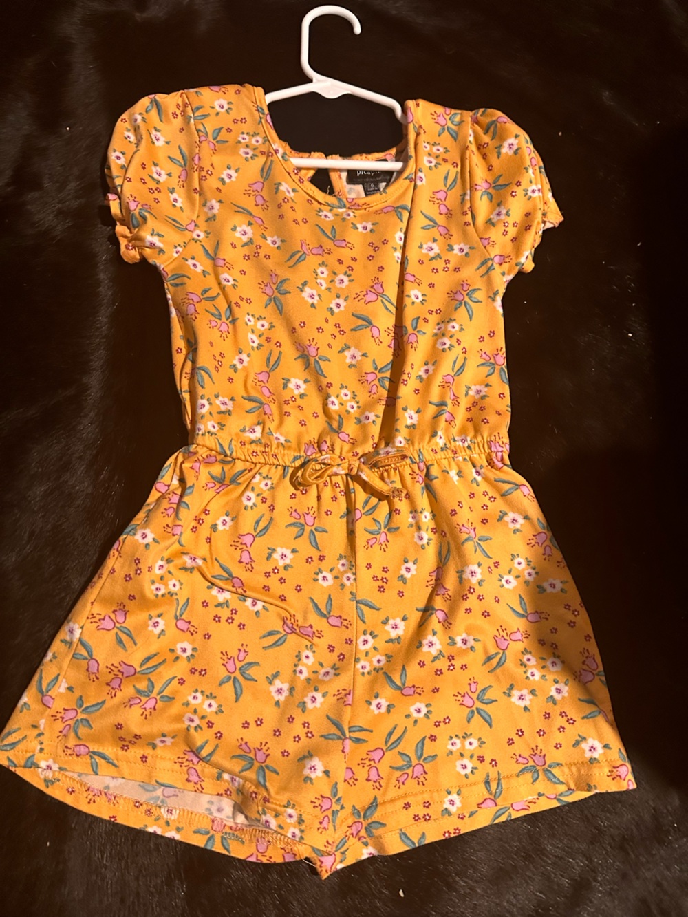 Girls' Yellow Floral Drawstring Romper by Wild Fable